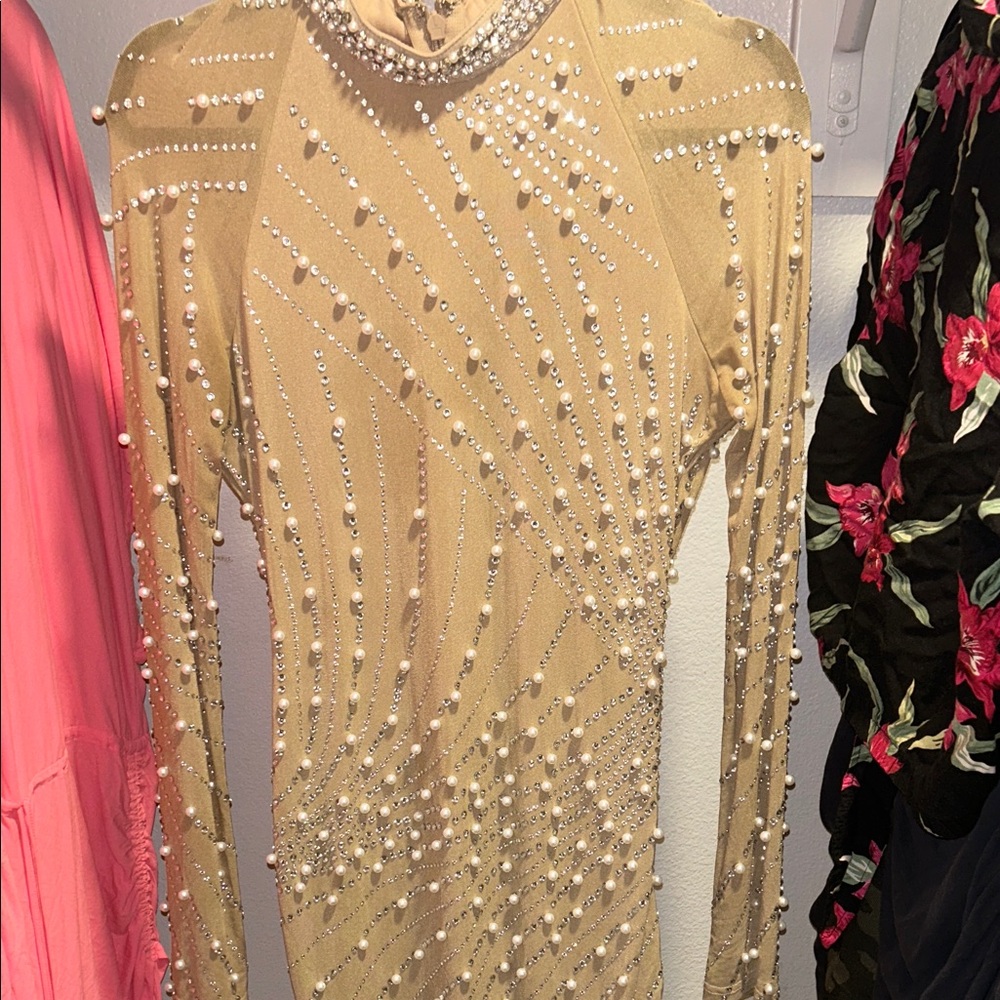 Elegant Gold Embellished Dress